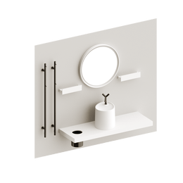 Eumar Ovo setti 5 komposiittikivi kylpyhuonekalusteryhm&auml;