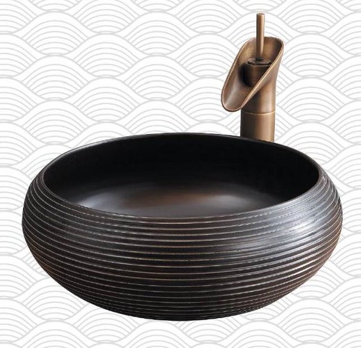 Beautiful Morning py&ouml;re&auml; keraaminen malja-allas 42 cm pop-up pohjaventtiilill&auml;