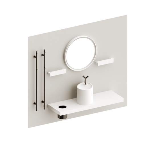 Eumar Ovo setti 5 komposiittikivi kylpyhuonekalusteryhm&auml;